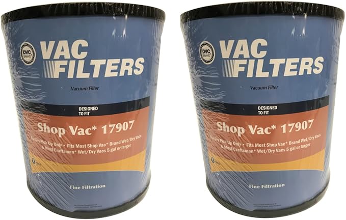 DVC Blue Filter for Shop Vac/for Craftsman Replaces Part Number 17907 (2 Pack)