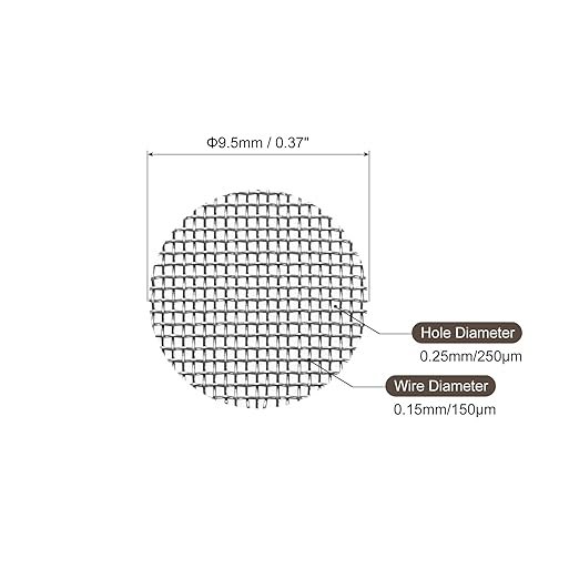 MECCANIXITY Pipe Screen Stainless Steel Screens, 3/8 Inch (9.5mm) Diameter for Pipe Filter, Pack of 100