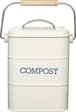 KitchenCraft Living Nostalgia Kitchen Compost Bin, Metal, 16.5 x 12 x 24 cm, Antique Cream