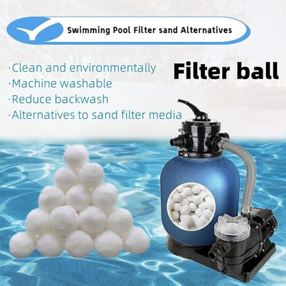 3 lbs Pool Filter Ball, for Swimming Pool Sand Filter, Lightweight Reusable Eco-Friendly Fiber Filter Ball, Replaces 100 lbs Pool Filter Sand 3 lbs