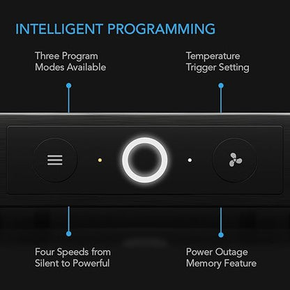 AC Infinity AIRCOM S6, Quiet Cooling Blower Fan System 12" Rear-Exhaust for Receivers, Amps, DVR, AV Cabinet Components