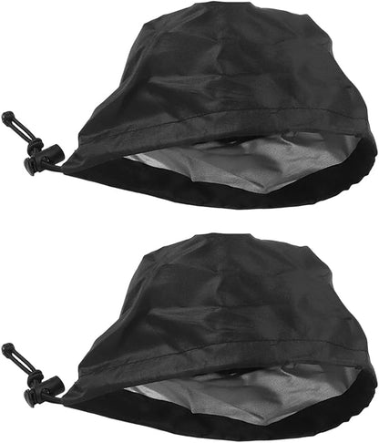 2 Pack Grow Tent Vent Duct Filter Covers with Elastic Band and Fixed Buckles, Silver-Coated Oxford and Mesh Cloth for Plant Greenhouses, Fits 4in 6in 8in Openings, Black(6in)
