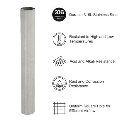 PATIKIL 40" L x 10" W Woven Wire Mesh, 300 Mesh 316L Stainless Steel Air Vent Filter Screen for Window Security Vent Cover Filtration Animals Fence