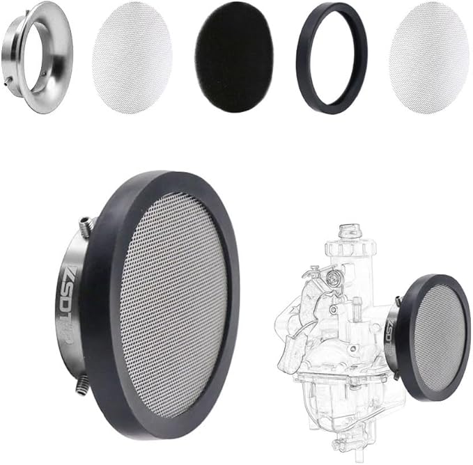Carburetor Carb 40mm Velocity Stack Air Filter Cleaner Modified Trumpet with Sponge Filter Steel Mesh for VM22 PZ22 CT200U Shortest Fast Intake Suggest for Small Displacement (Silver,40mm)