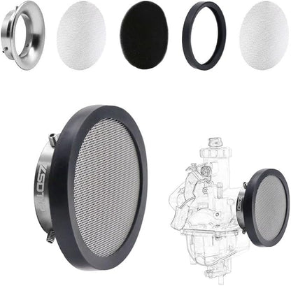 Carburetor Carb 40mm Velocity Stack Air Filter Cleaner Modified Trumpet with Sponge Filter Steel Mesh for VM22 PZ22 CT200U Shortest Fast Intake Suggest for Small Displacement (Silver,40mm)