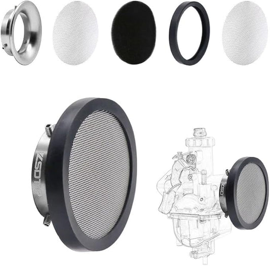 Carburetor Carb 40mm Velocity Stack Air Filter Cleaner Modified Trumpet with Sponge Filter Steel Mesh for VM22 PZ22 CT200U Shortest Fast Intake Suggest for Small Displacement (Silver,40mm)