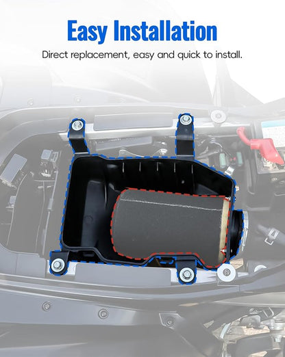 Air Filter Box Cleaner Case for Yamaha Raptor 700 700R 06-25, Fuel Customs Intake High Flow Airbox Box Housing for Yamaha Raptor 700 700R 2006-2025, Replace OEM #1S3-14411-00-00