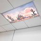 Fluorescent Light Covers for Drop Ceiling Watercolor Running Horse Cactus Magnetic Light Filters, Desert Hill Ombre Sky Ceiling Shade Filters for Home Classroom Office,2x4 ft,1Pack