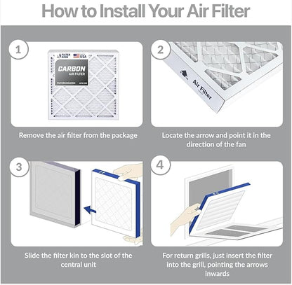 Filter King 16x20x5 Air Filter Carbon Odor Eliminator (MPR 700) Dust Defense (2-Pack), Pleated HVAC AC Furnace Filters for FC100A1003, Lennox X0592 (Actual Size: 15.5 x 19.88 x 4.25)
