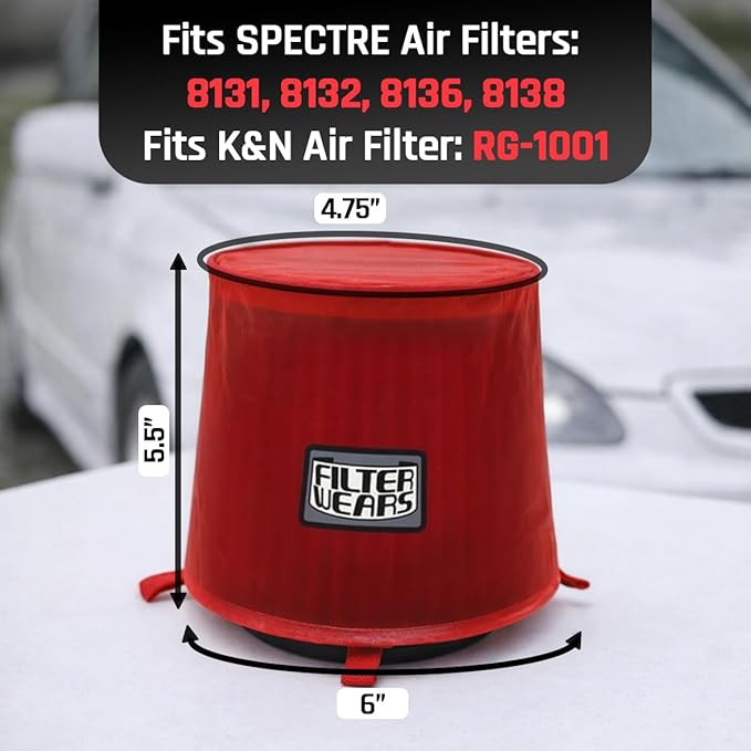 FILTERWEARS Pre-Filter F102R For SPECTRE 8131 8132 8136 8138 K&N RG-1001