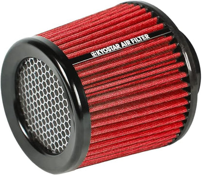 Universal 3" 76mm High-Flow Air Filter, Reusable Cone Cold Air Intake, High Performance, Washable, Clamp-On Car High Flow Dry Air Kit, Flange Diameter: 3 Inch, Filter Height: 6.4 Inch, Green