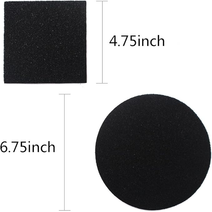Compost Bin Filters, 12 Pieces Compost Pail Replacement Filters, 6 Round and 6 Square (Black)