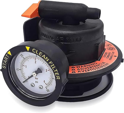 DEX2420MAR2 Air Relief Valve for Hayward DE Cartridge Sand Filters | Compatible with Pro Grid, SwimClear, DEX2400S, DEX2420, with Gauge & O-Ring