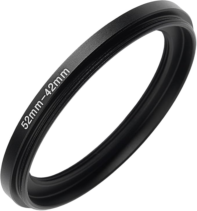 52mm to 42mm Step-up Adapter Rings Filter Adapter Black Metal Step Down Filter Ring Adapter Compatible with All Brand UV CPL ND Camera Lens Filter Stepping Rings (52mm-42mm)