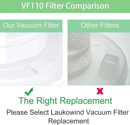 VF110 Filter, 6 Pack Replacement Vacuum Filters for Black & Decker VF110 Cordless Vacuum CHV1210, CHV1410, CHV1410B, CHV1410L, CHV1410L32, CHV1510, CHV9610, BDH2000L, 90558113-01