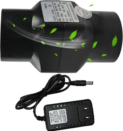 2 Inch Inline Duct Fan 12V 22 Cfm Ventilation Fan Variable Speed HVAC Blower for Grow Tent, Hydroponics Air Diffuser Black 6w (Color : NO Adjustable Speed)