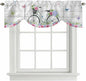 Spring Tie Up Valance Curtains for Windows, Kitchen Curtains Window Shades, Bicycles Botanical Rose Leaves Butterfly Wood Grain Light Filtering Roman Curtain Valances for Bedroom/Bathroom/Cafe 54"x18"