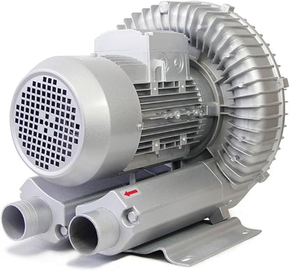 Regenerative Blower air Filter 110V, 50HZ, Single Phase, High-Pressure Vortex Ring Blower, 0.24HP - 1.49HP, Industrial Vacuum Pump 0.74HP 50cfm, Aluminum Alloy