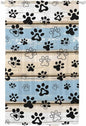 Sheer Curtains 96 Inches Long, Blue Beige Paw Print Semi Sheer Curtains Light Filtering Window Treatment, Vintage Farmhouse Rustic Wooden Grain Privacy Voile Drapes for Living Room Bedroom 52x96 Inch