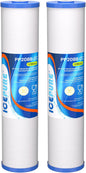 ICEPURE 5 Micron 20" x 4.5" Whole House Sediment and Carbon Water Filter Replacement Cartridge for AP810-2, SP-DD-5005-20BB, DGD-5005-20, FPMB5-20, P5-20BB, FP25B, SDG-45-2005, CMMF0520-45W1, 2PACK