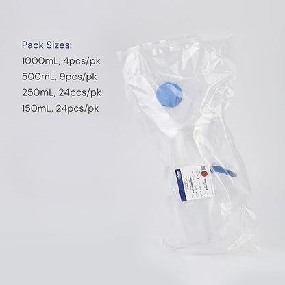 Pack of 4 Diposable Vacuum Filter Units 1000mL 0.2μm PES Hydrophilic Membrane