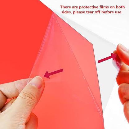 Lystaii 9pcs Gel Light Filter Color Correction Colored Overlays Transparent Color Film Lighting Gel Filter Plastic Sheets Correction 11.7 by 8.3 Inches for Film, Video, Photo, Stage (Red)