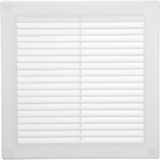 Vent Systems 8'' x 8'' Inch White Soffit Vent Cover - Pack of 100 - Flat Square Air Vent Louver - Grille Cover - Built-in Insect Screen - HVAC Vents for Bathroom, Home Office, Kitchen 8x8 Inch