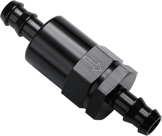 1/2" Billet Inline Fuel Filter 30 Micron Aluminum Black