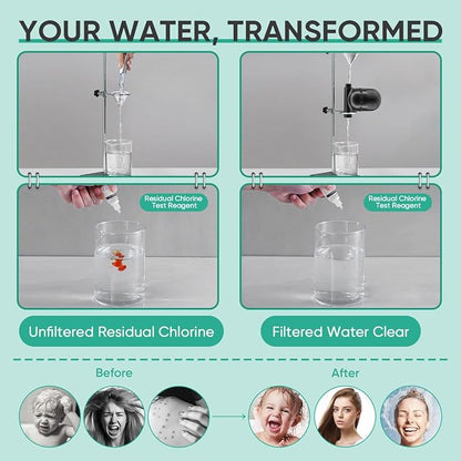 Cobbe Shower Filter | All-METAL Joint | 99% REMOVAL Shower Head Filter for Hard Water, Heavy Metals, Chlorine and Harmful Substance, Improve your skin and hair - Black