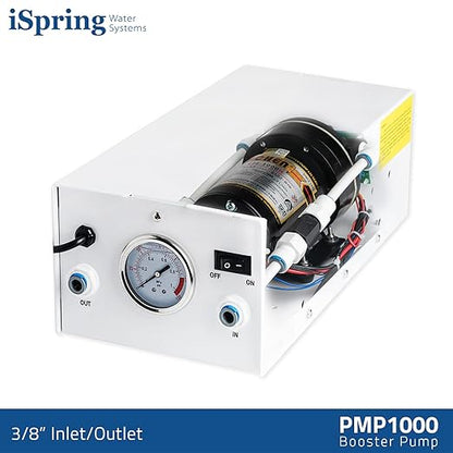 iSpring PMP1000 Water Booster Pump for High Capacity RO Membrane and Commercial Reverse Osmosis System Up to 120 psi, 3/8” Quick Connect Fitting