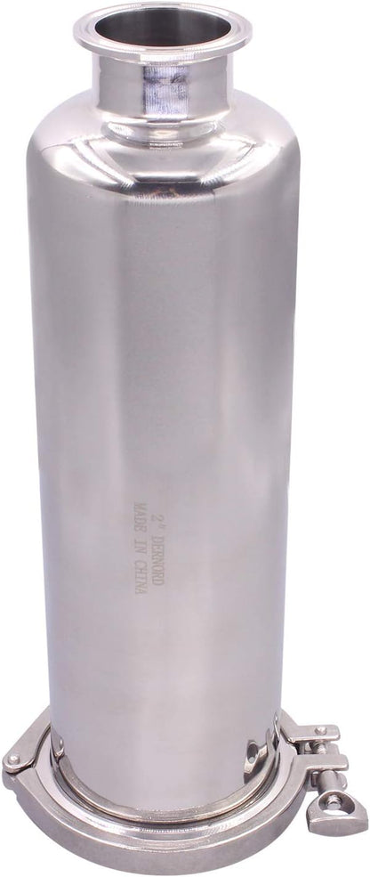 DERNORD 2 Inch Tri-Clamp Filter - SS304 Sanitary Fittings Inline Straight Strainer with 100 Mesh Stainless Steel Screen