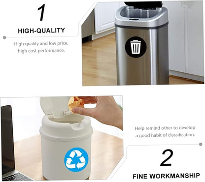DECHOUS Reminding Waste Sorting Habits 6 Adhesive PVC Stickers for Garbage Can Decor