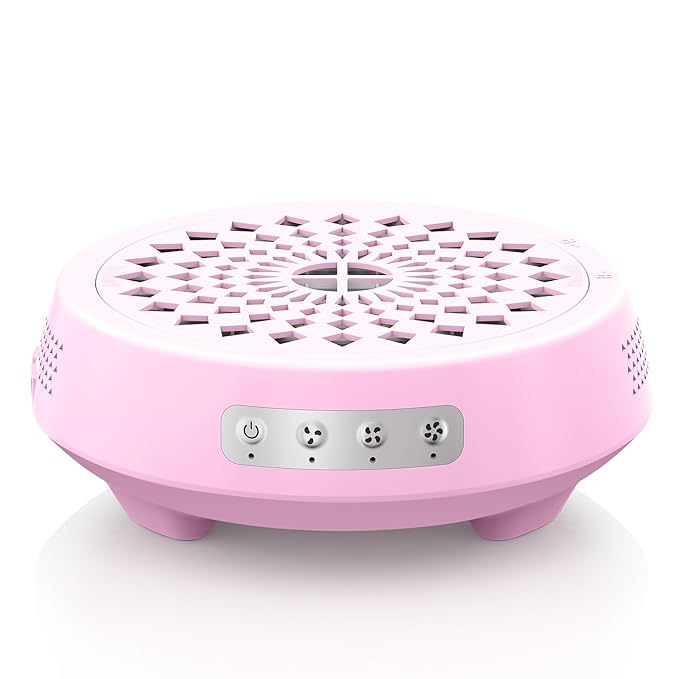 Professional Nail Dust Collector, Quiet Nail Vacuum Cleaner Machine with Reusable Filter, Powerful Suction Nail Tech Dust Fan for Acrylic Gel Nails Art Polishing, Manicure Pedicure Salon Home, Pink