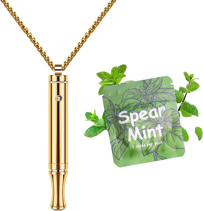 ASTOFLI Quit Smoking Breathing Necklace for Adults - Flavored Stress Breathing Necklace Stop Smoking for Women - Breathlink for Men Meditation Breathe Anxiety Whistle Necklaces inhaler Breathlace