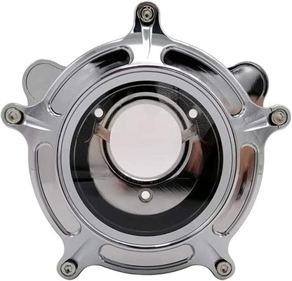 Harley Air Cleaner Chrome See Through Intake Filter Kit Cnc Cut for Motorcycle Dyna 2000 - 2017 Softail 2000 - 2015 Touring 2000 - 2007 Fitment - B (Gray)