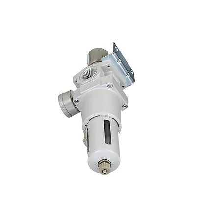 PneumaticPlus SAW600-N10BG Compressed Air Filter Regulator Piggyback Combo 1" NPT - Poly Bowl, Manual Drain, Bracket, Gauge