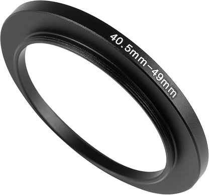40.5-49mm Metal Step-Up Ring Adapter Compatible with Mirrorless Cameras DSLR Lens, UV CPL ND Filter Thread Converter, Black