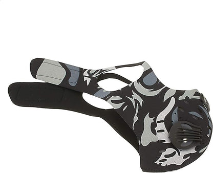 ASA Techmed Reusable Dual Air Breathing Valve Face Mask Cover with Activated Carbon Filter (Tactical Skull)