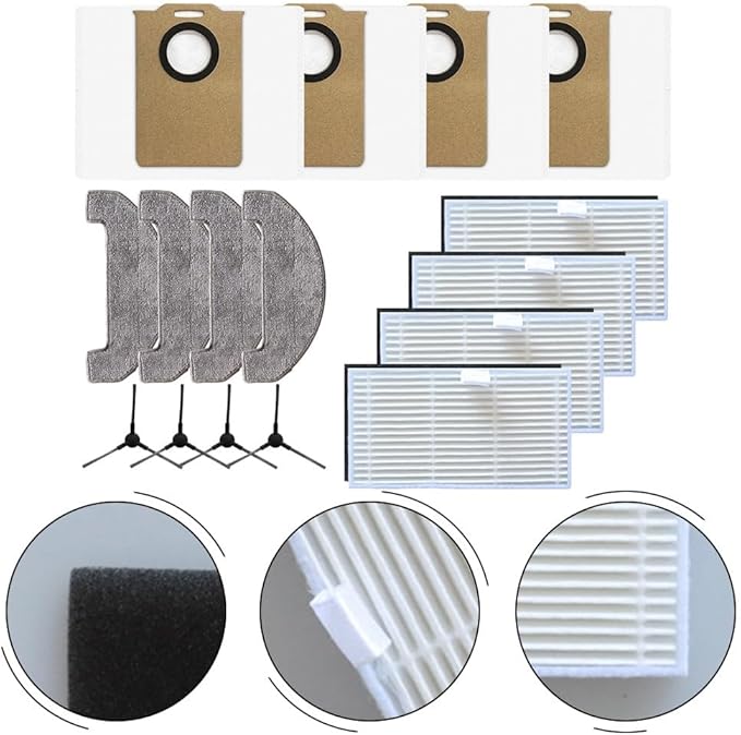 Vacuum Replacement Parts For Uninell UR3 Robot Vacuum Accessories With HEPA Filters Mop Cloths Dust Bags And Side Brushes For Home Cleaning