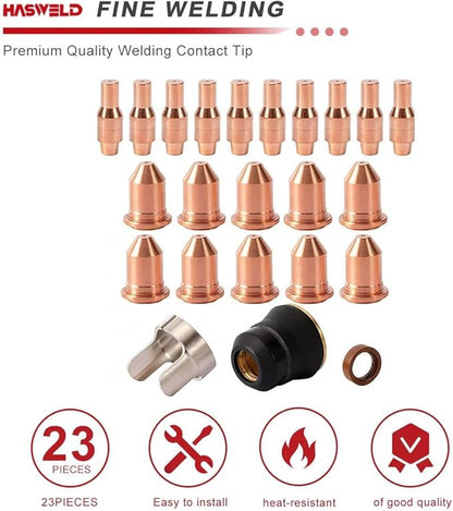 Plasma Torch Electrode 56576 Nozzle 56811 56255 45A fits Harbor Freight Titanium Plasma45 TI-PC45 iPT-45 58895 Plasma Torch consumables,23pk