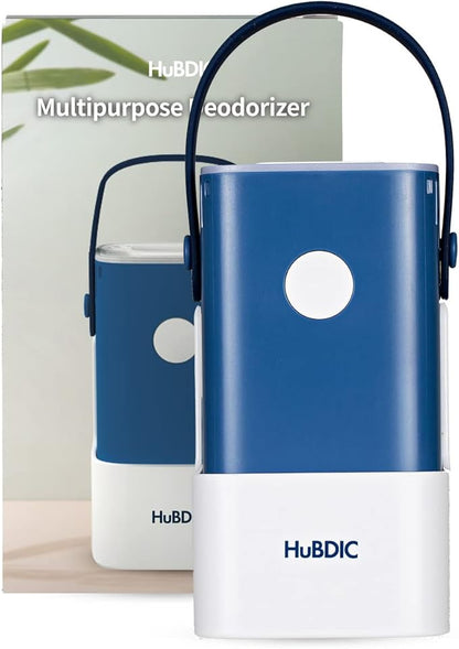 HubiCare Mini Portable Air Purifier - Cordless Air that does not require a HEPA filter & Eliminates Odors - Cars, Pet Litters, & Shoe Closet (Blue)