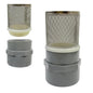 DN15 inch stainless steel filter cover connected to 1/2" grey pvc filter DN15 water pipe, suction hose strainer used to remove debris and reduce solid entry(1pcs)