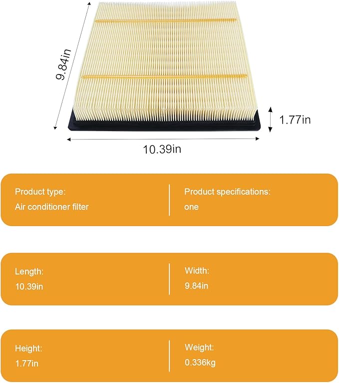 Engine Air Filter 7C3Z-9601-A Suitable for 2013-2018 Ford C-Max (2.0L) and for 2013-2020 Lincoln MKZ (2.0L) ，for 2019-2020 Ford SSV Plug-In Hybrid (2.0L)