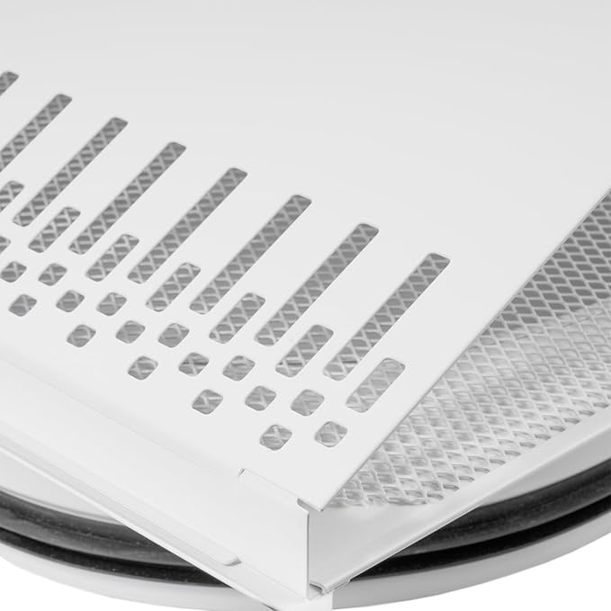 Vent Systems 10" Inch Air Supply Vent Cover with Rubber Gasket - White Galvanized Steel - Robust and Weatherproof Outdoor Air Intake Box - Duct or Surface Mounting - Rain and Snow Protection