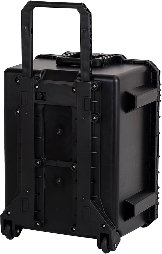 MEIJIA Portable All Weather Waterproof Rolling Hard Camera Case with Customizable Fit Foam and Wheels, 24.6"X19.7"X14.4",Elegant Black