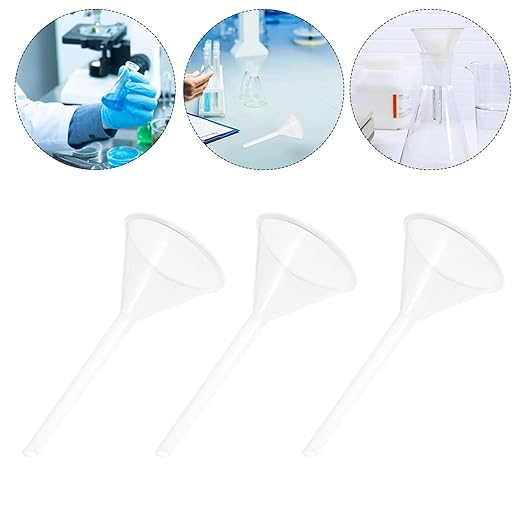 Veemoon 10pcs 75mm Plastic Triangle Filling Funnels Pp Scientific Laboratory Filter Funnels Set for Liquid Transfer and Chemical Experiments