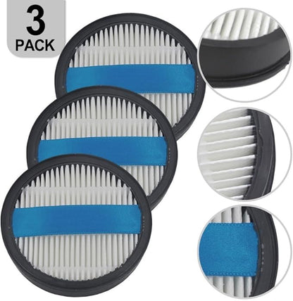 CHEBIO Filter Replacement Parts for V16PRO Cordless Vacuum Cleaner, Washable Reusable High Efficiency Vacuum Cleaner Filters with Blue Handle, 3 Pack