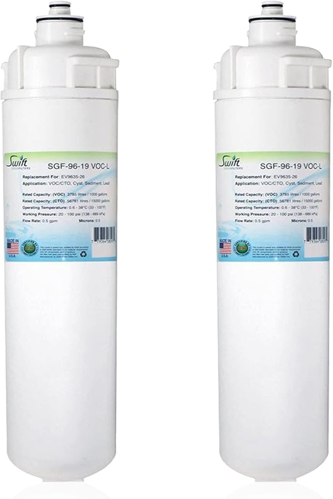 Swift Green Filters SGF-96-19 VOC-L Replacement water filter for Everpure EV9635-26, EP25, EP15 (2 Pack)