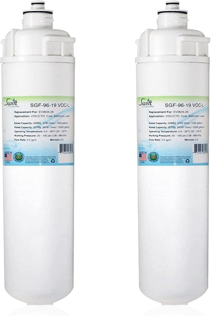 Swift Green Filters SGF-96-19 VOC-L Replacement water filter for Everpure EV9635-26, EP25, EP15 (2 Pack)