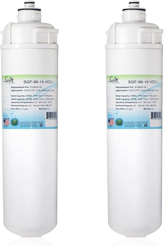 Swift Green Filters SGF-96-19 VOC-L Replacement water filter for Everpure EV9635-26, EP25, EP15 (2 Pack)